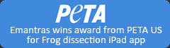 Emantras wins award from PETA for Frog dissection iPad app